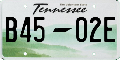 TN license plate B4502E