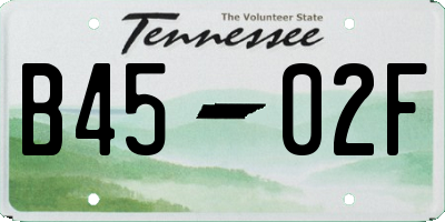 TN license plate B4502F