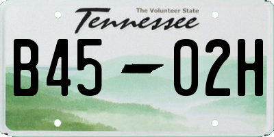 TN license plate B4502H