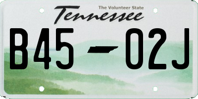 TN license plate B4502J
