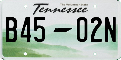 TN license plate B4502N