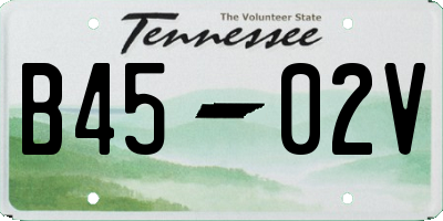TN license plate B4502V