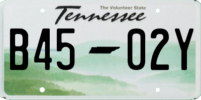 TN license plate B4502Y