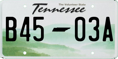 TN license plate B4503A