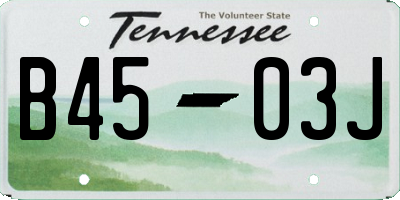 TN license plate B4503J