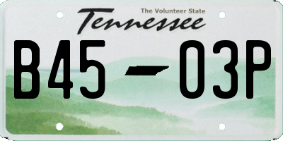 TN license plate B4503P