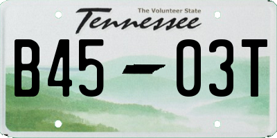TN license plate B4503T