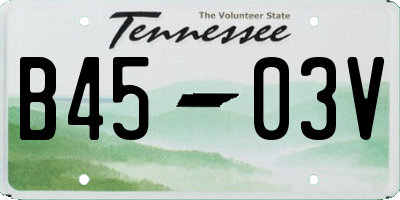 TN license plate B4503V