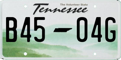 TN license plate B4504G