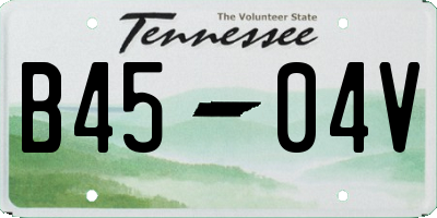 TN license plate B4504V