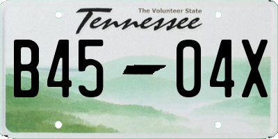 TN license plate B4504X