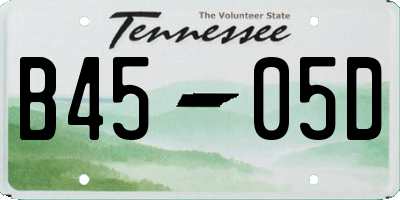 TN license plate B4505D