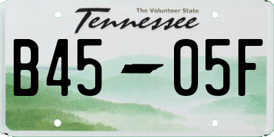 TN license plate B4505F