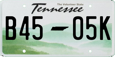 TN license plate B4505K