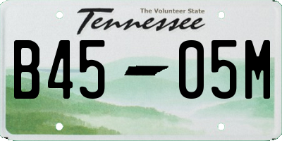 TN license plate B4505M