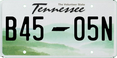 TN license plate B4505N