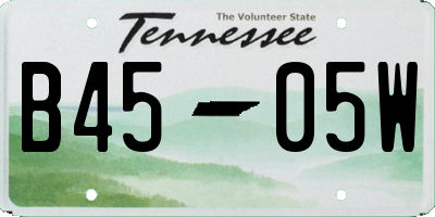 TN license plate B4505W