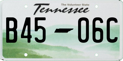 TN license plate B4506C