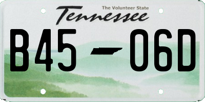 TN license plate B4506D