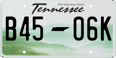 TN license plate B4506K