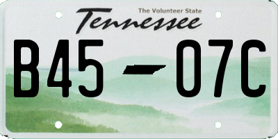TN license plate B4507C