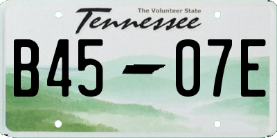 TN license plate B4507E