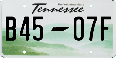 TN license plate B4507F