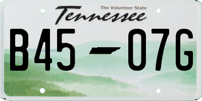TN license plate B4507G