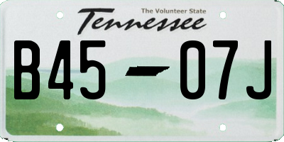 TN license plate B4507J