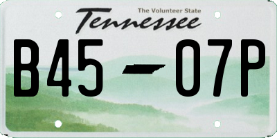 TN license plate B4507P