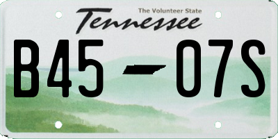 TN license plate B4507S
