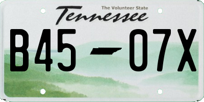 TN license plate B4507X