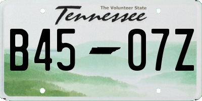 TN license plate B4507Z