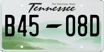 TN license plate B4508D