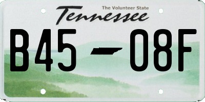 TN license plate B4508F