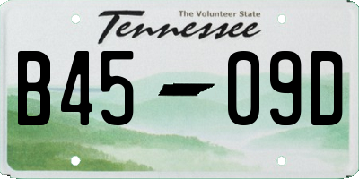 TN license plate B4509D