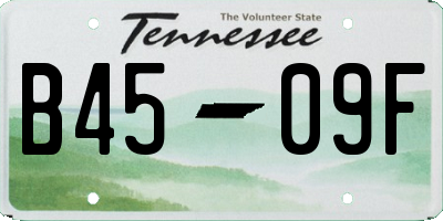 TN license plate B4509F