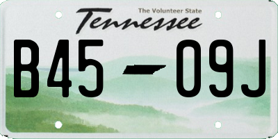 TN license plate B4509J