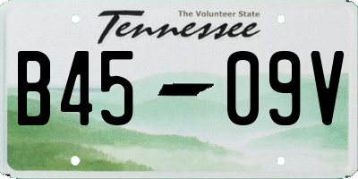 TN license plate B4509V