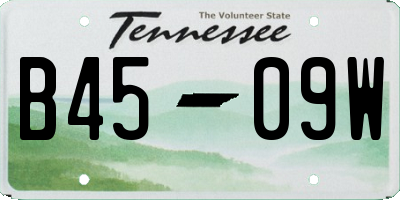 TN license plate B4509W
