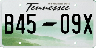 TN license plate B4509X