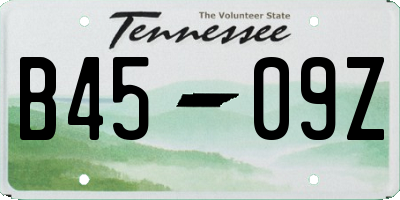 TN license plate B4509Z