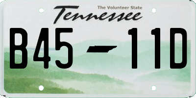 TN license plate B4511D