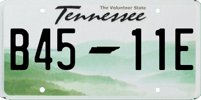 TN license plate B4511E