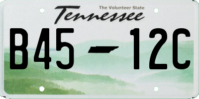 TN license plate B4512C