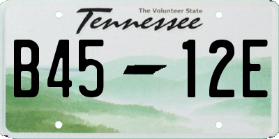 TN license plate B4512E