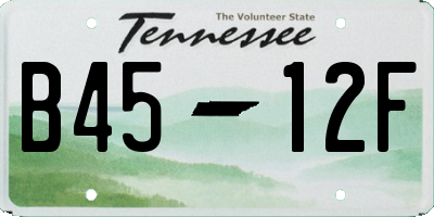 TN license plate B4512F