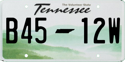 TN license plate B4512W