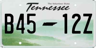 TN license plate B4512Z