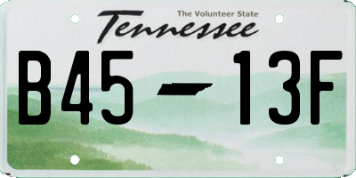 TN license plate B4513F